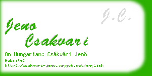 jeno csakvari business card